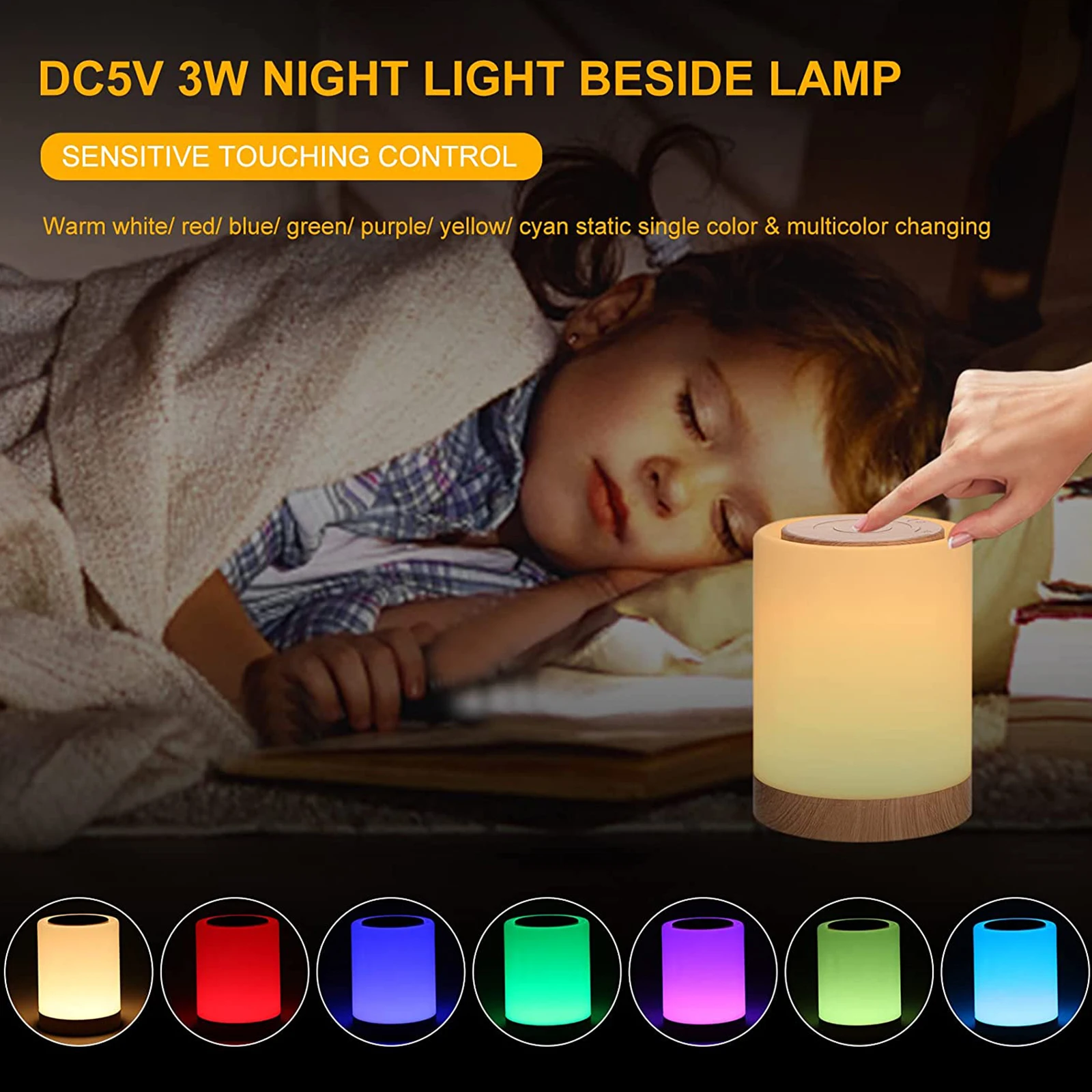 

Color Ring Small Night Light Creative Color Ring Touch Small Night Light Bedroom Atmosphere Light Timing Lamp Household Decorati