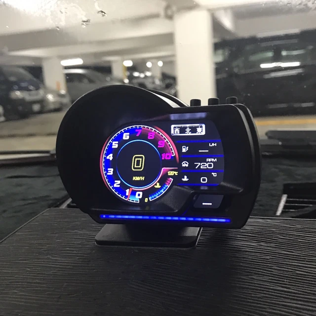 Vjoycar V60 – Affichage Tête Haute Automatique, Obd2 + Gps, Hud, Jauge,  Odomètre Numérique, Alarme De Sécurité, Température De L'eau Et De L'huile  Tr/min - Affichage Tête Haute - AliExpress