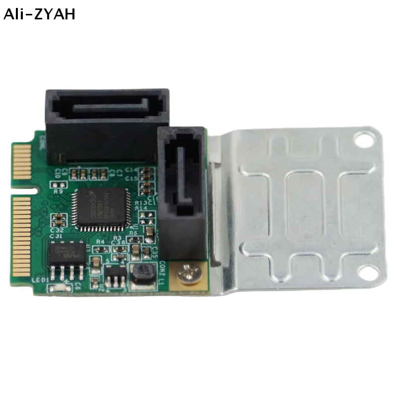 Adattatore di Espansione Mini PCI-E a 2 Porte SATA 3.0, Scheda Adattatore PCI-Express, Mini PCIe a Doppio SATA - immagine 2
