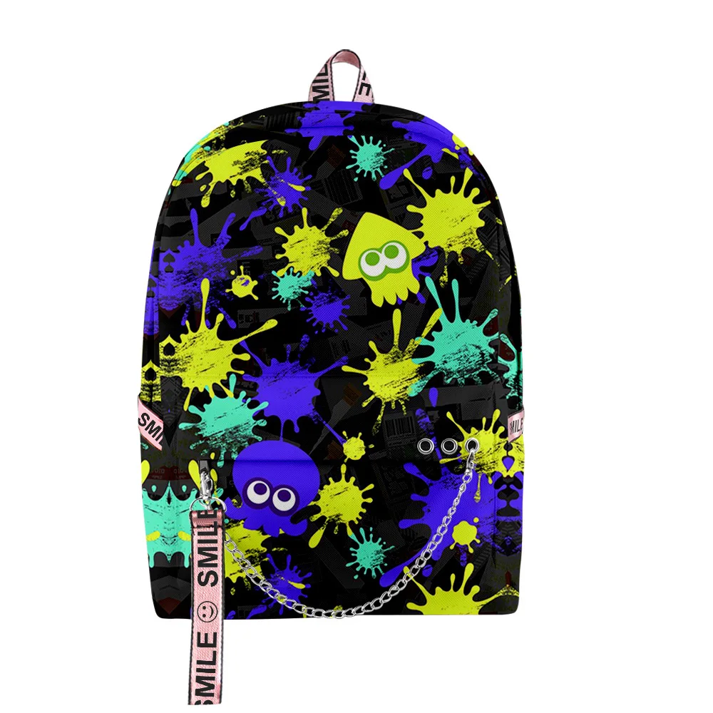 Popular Youthful School Bags Unisex Splatoon 3 Travel Bags 3D Print Oxford Waterproof Notebook Shoulder Backpacks