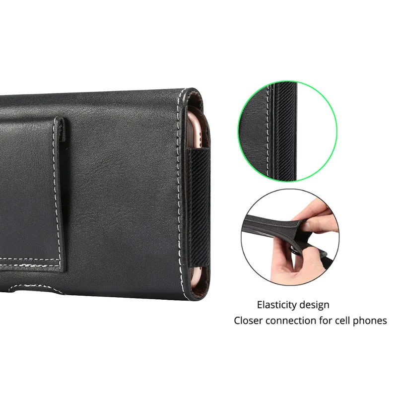 Universal Leather Phone Belt Clip Case Waist Bag
