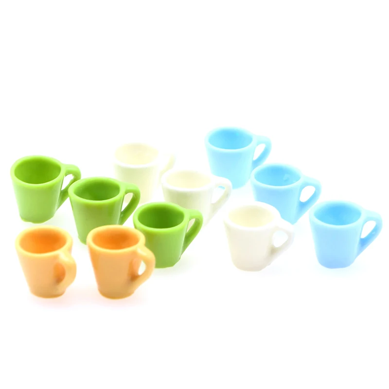 

5Pcs 1:12 Dollhouse Miniature Cup Candy Color Water Mug Drink Cup Model Kitchen Accessories For Doll House Decor Kids Play Toys