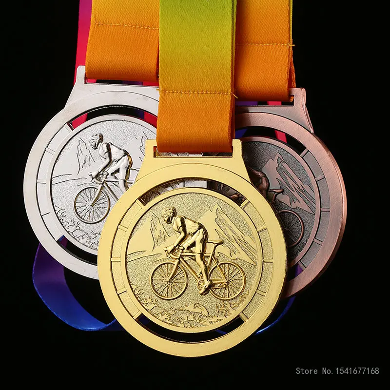 General Bicycle Competition Medal, Customized Gold, Silver and Copper, Cycling Competition Award, Group Award, Home Decor, New