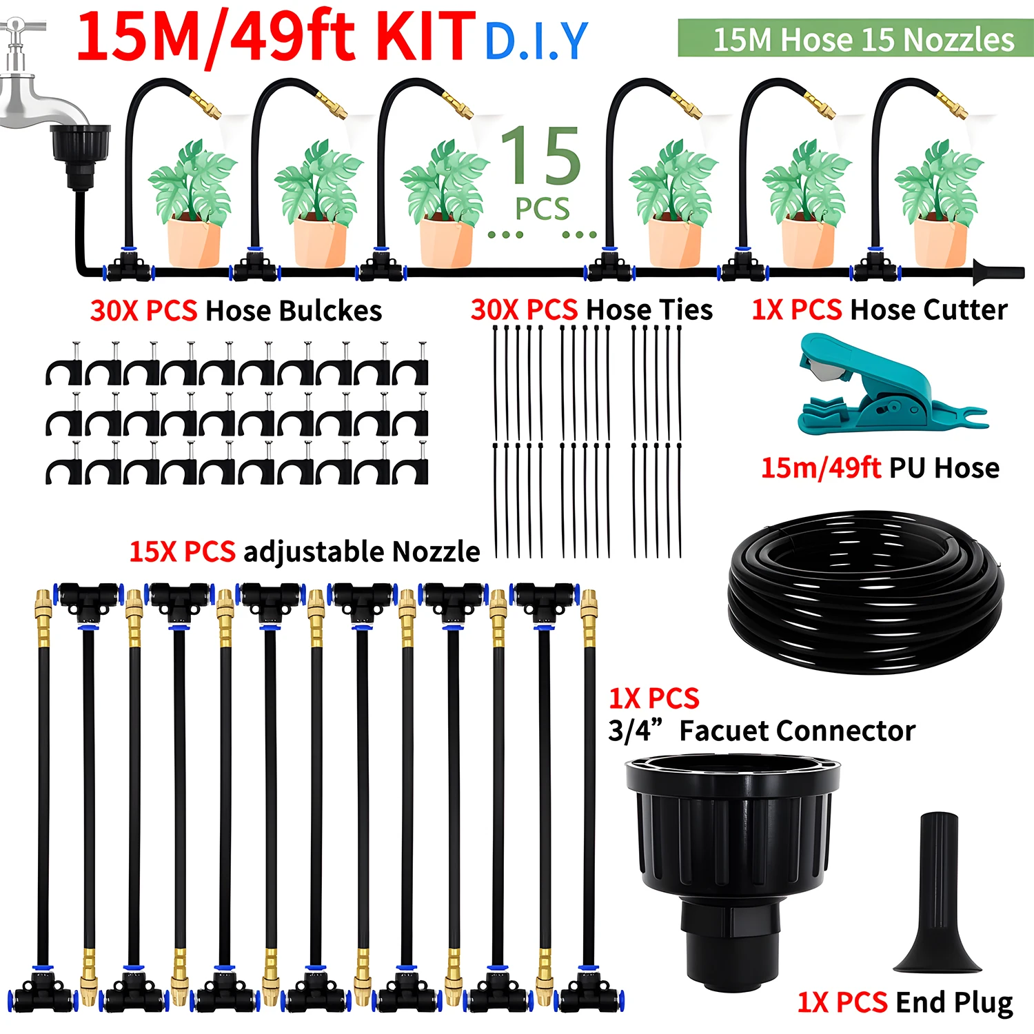 Universal DIY Spray Kit for Greenhouse & Garden Irrigation and Cooling