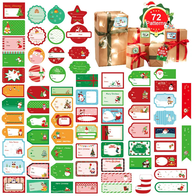 

Merry Christmas Stickers Christmas New Year Gift Bags Boxes Seal Labels Scrapbooking DIY Crafts Noel Natal Navidad Decoration