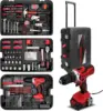 Home Auto Repair Tool Kit with Rolling Tool Box, Mechanic Tool Sets with 21V Max Cordless 1