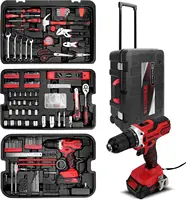 Home Auto Repair Tool Kit with Rolling Tool Box, Mechanic Tool Sets with 21V Max Cordless 1