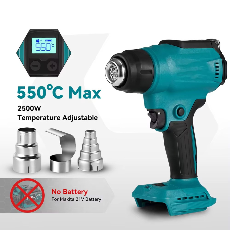 18V Heat Gun No battery Shrink Wrapping Tool Hot Air Gun Air Dryer Soldering Thermal Blower with LED display Hand Tool