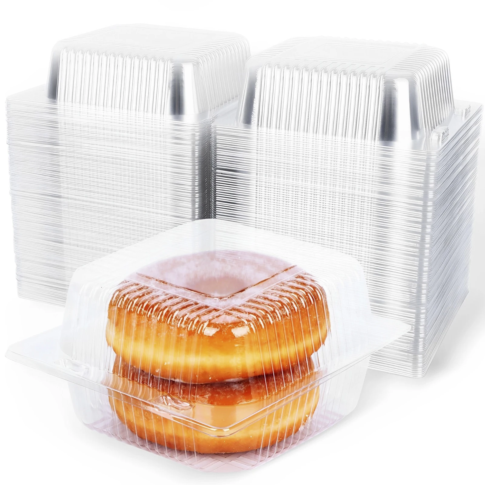 50/100Pcs Clear Cake Dessert Slice Boxes with Lids, Stackable Square Cupcake Containers... - SKU CCDB1521 - UGI Packaging