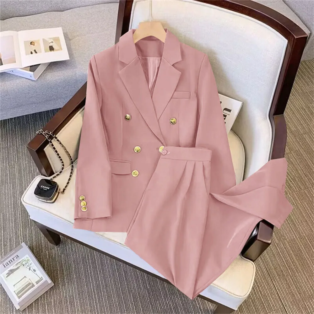 Autumn Two Piece Set For Women 2023 Casual Chic And Elegant Tops Coats Outfit Blazers Pants Sets Women's Suit Clothing