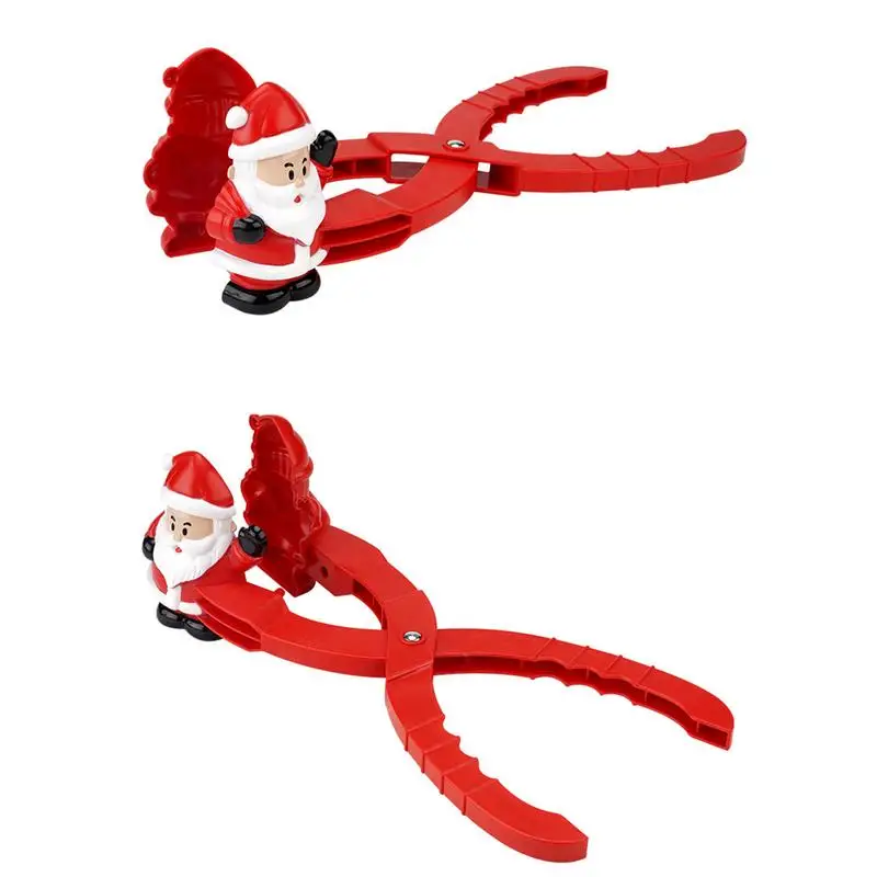 Snow Ball Maker Toys Red Ergonomic Snow Ball Clips Maker For Kids Multifunctional Snowman Shape Snow Ball Molds With Long Handle 5