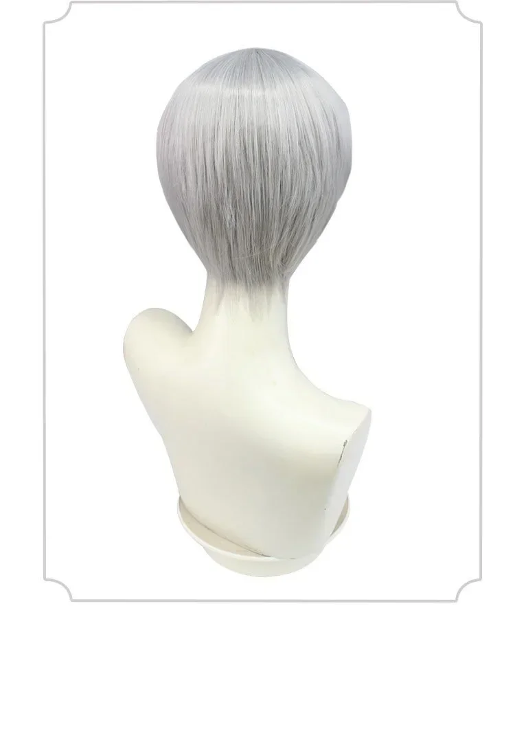 NieR: Automata 2B 9S Anime Cos Perücke Silber Grau Kurze Gerade Cosplay Synthetische Perücke YoRHa No.9 Modell S Perücke – Detail 6