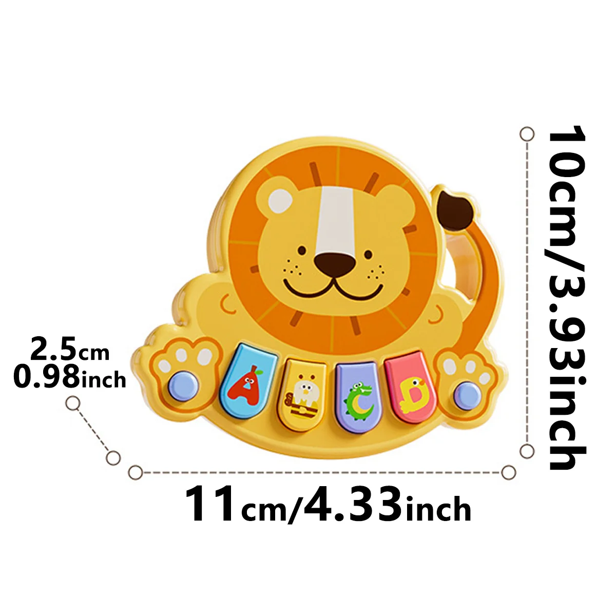 Giocattolo per carillon Baby Lion, giocattolo per l'illuminazione musicale per bambini, tastiera musicale e pianoforte, regalo di compleanno per bambini - immagine 2