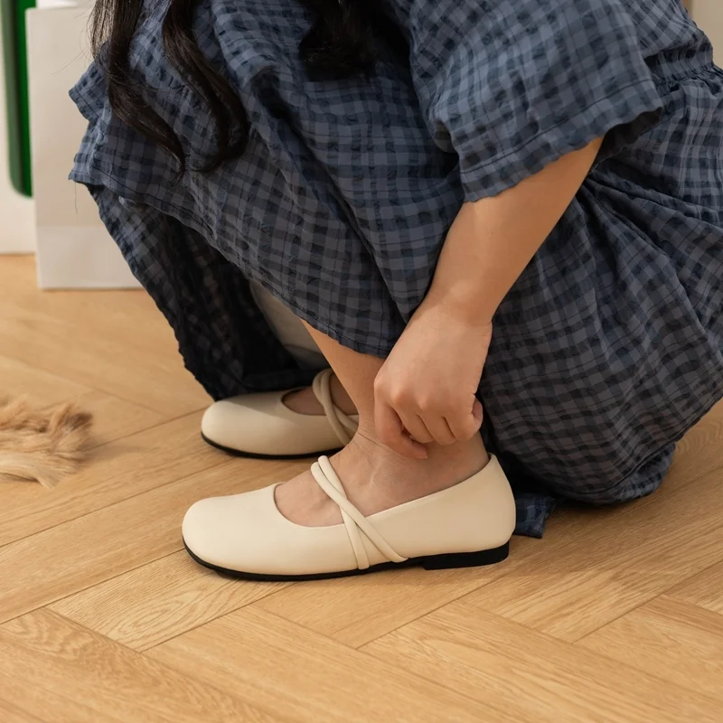 

Shoes for Women 2023 High Quality Mary Janes Women's Flats Summer Daily Flats Women Round Toe Soft Bottom Slip-on Shoes Female