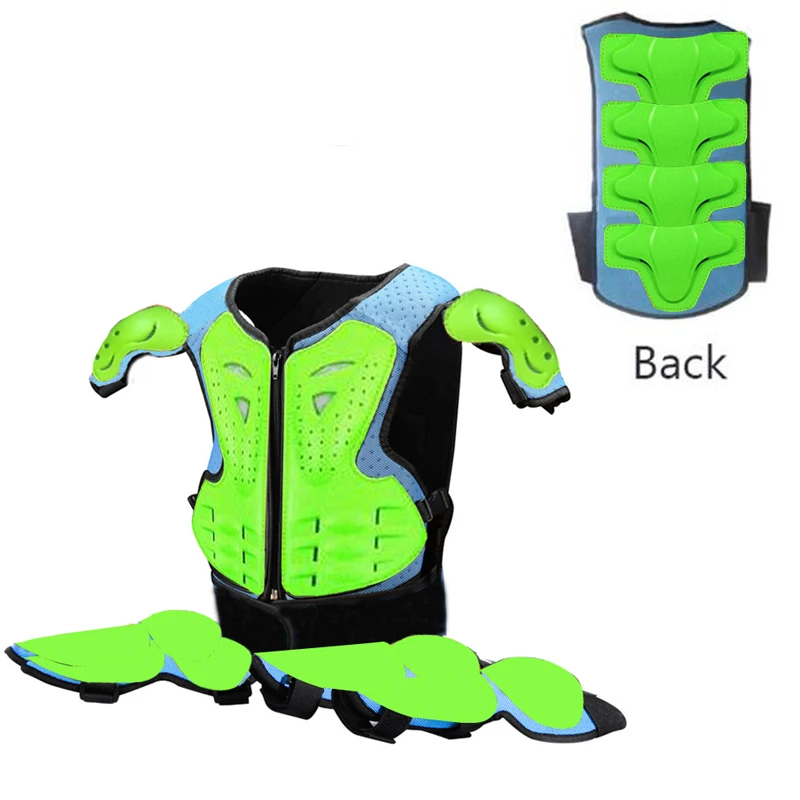 Children Full Body Protector Vest Armor Kids Motocross Armor Jacket Chest Spine Protection Gear elbow MTB Cycling Knee guard