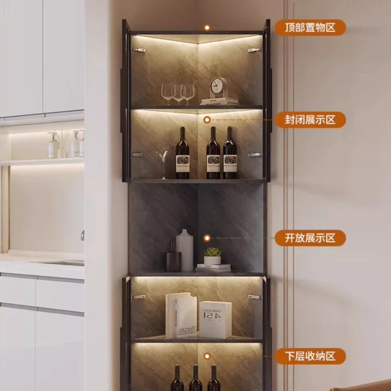 Iron Cabinet Metal Storage Whiskey Showcase Display Wine Rack Room Liquor Bar Luxury Open Cabinets Refrigerator Portable Outdoor