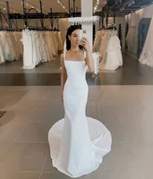 Mermaid Wedding Dresses Different Shoulder Strap Brides Dress Customized Women Simple Bridal Gown 2025 Rode De Morrie 2
