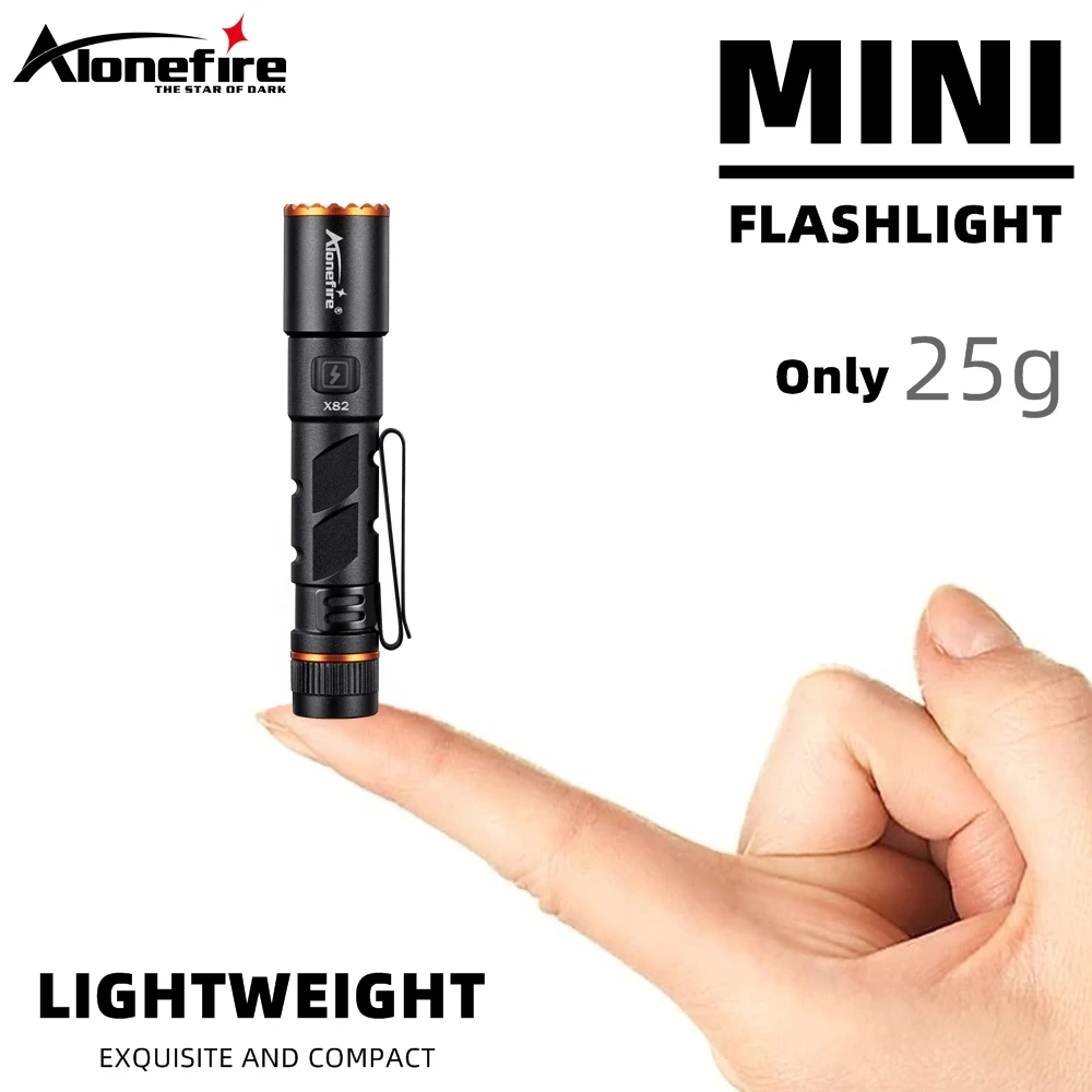 Mini EDC Flashlight USB Rechargeable Torch Work Light Outdoor