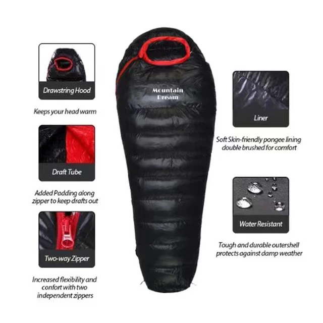 Extended Goose Down Mummy Sleeping Bag 4