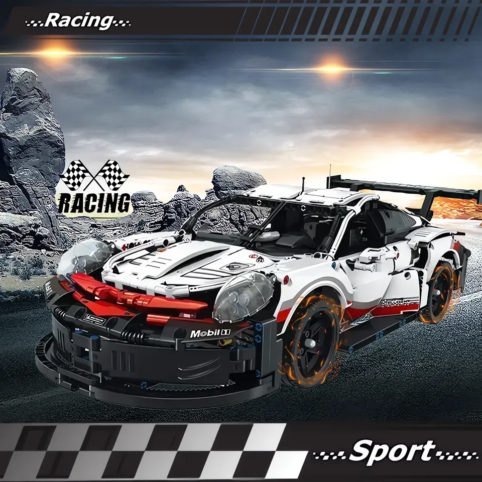 New 1600PCS 1:10 Remote Control Car Technical Car 911RSR Compatible with 42096 Building Blocks Bricks for Kid Toy Birthday Gifts