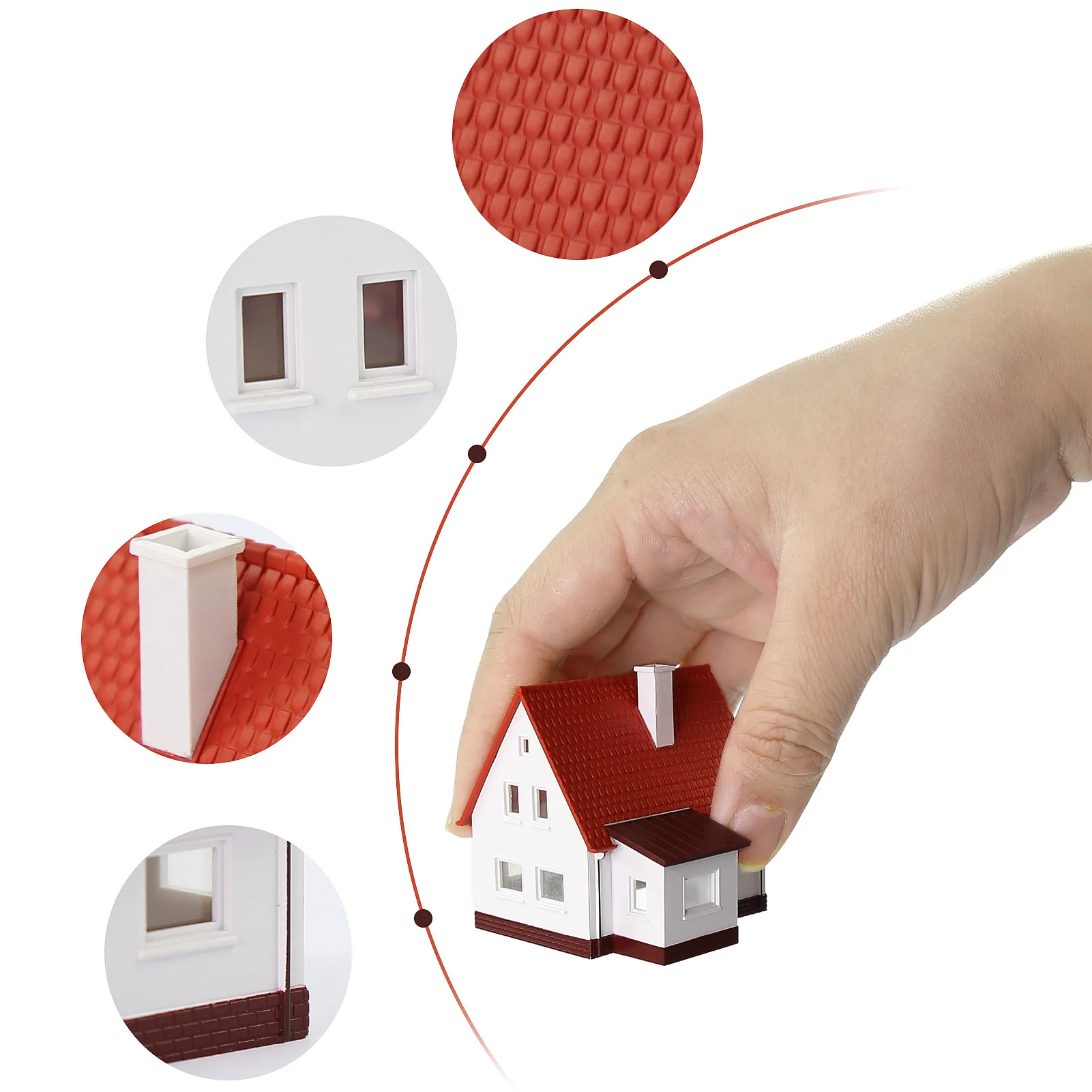 3 Units Mixed Color Model Railway N Scale 1:160 Village House Architectural Buildings Assembled JZN03 - Image 3