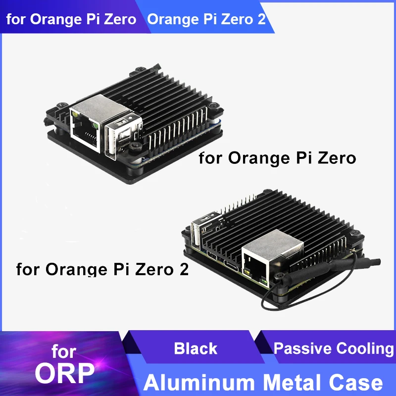 

Алюминиевый Чехол для Orange Pi Zero / Orange Pi Zero 2, металлический корпус, черный защитный чехол с пассивным охлаждением для Orange Pi Zero 2