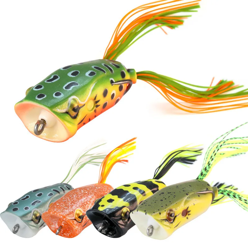 

Fishing Lure Artificial Simulation of Big Mouth Thunderfrog Frog Fake Bait Fishing Tool with Hook Wave Popper on Both Sides