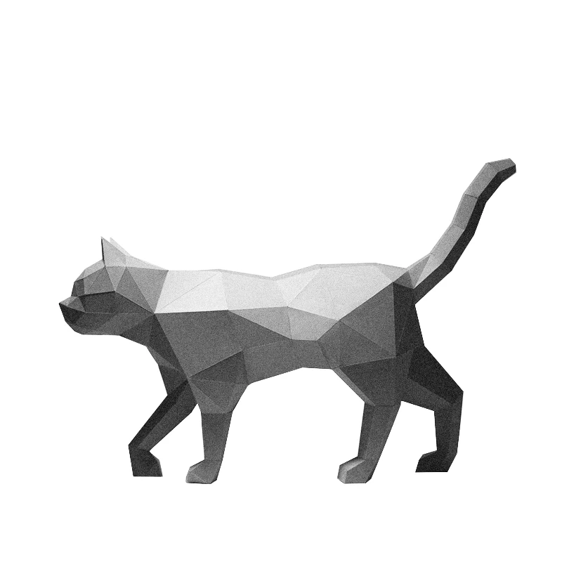 60cm Cat Paper Model Origami 3D Papercraft Home Hallway Party Ornaments Room Decor Desk Decorations Art Handmade DIY Puzzles Toy
