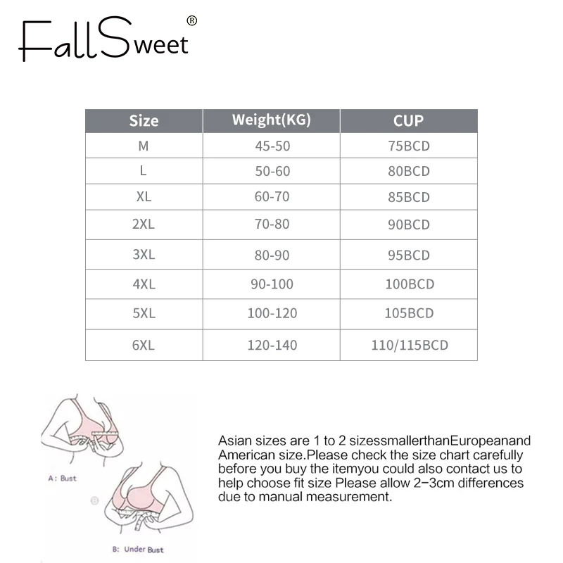 FallSweet Plus Size Bra Seamless No Wire Bras for Women Soft Padded Bralette Sports Brassiere