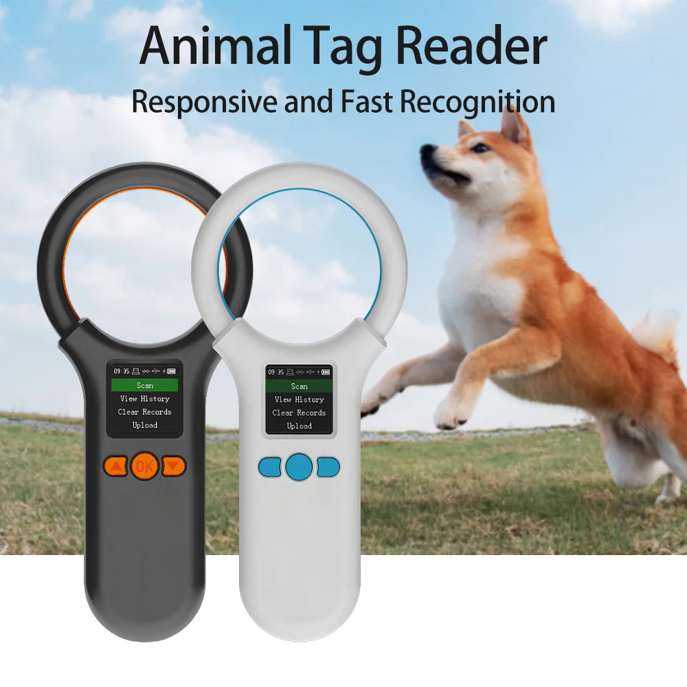 Scanner d'étiquettes pour animaux de compagnie, lecteur d'identification RFID EMID, lecteur de puces portable pour animaux BT + USB + 2.4G, connexion, prise en charge de la fonction de stockage