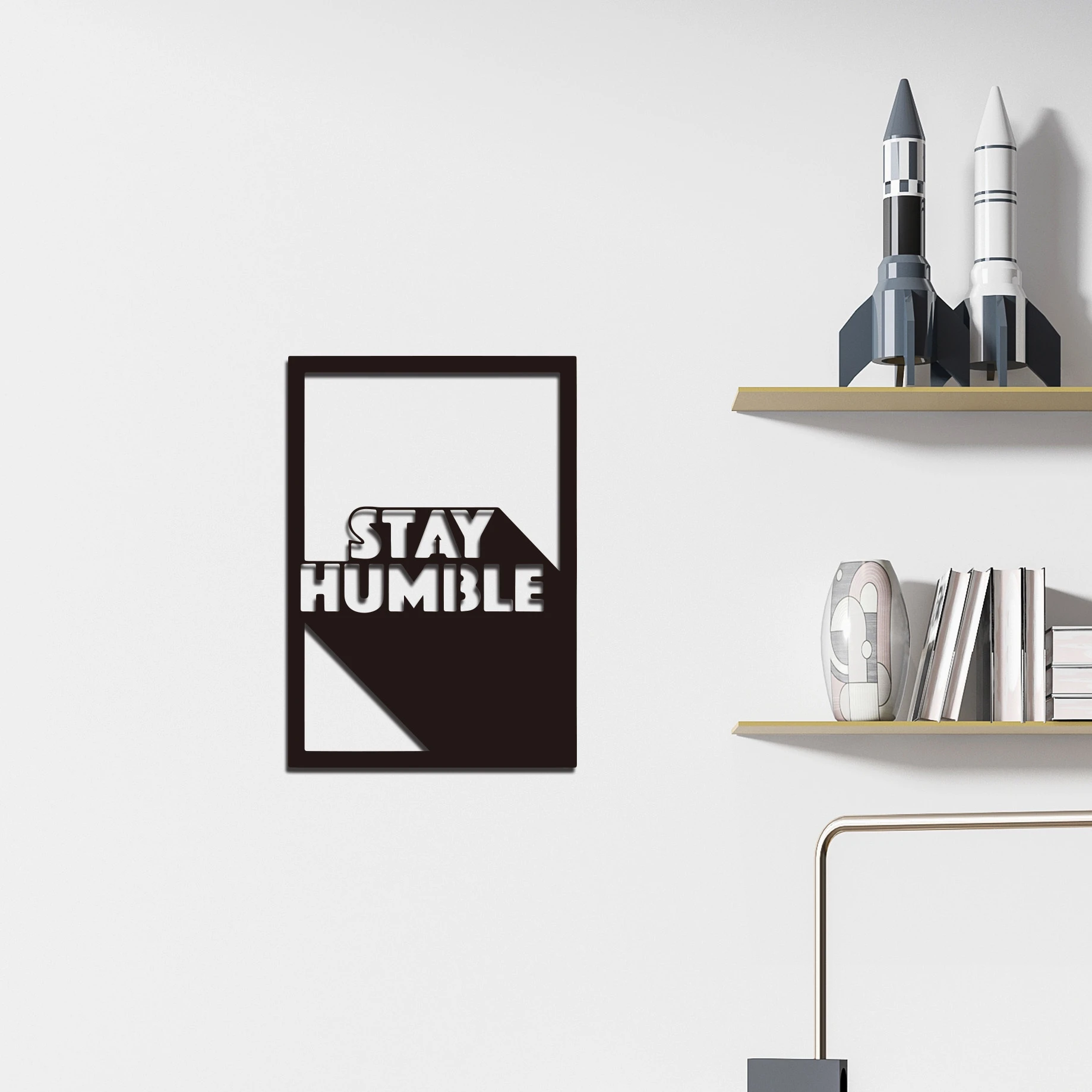

1pc Quote Stay Humble Wall Decor,Bedroom And Livingroom Metal Art, Office Wall Decor, Office And Home Wall Hanging Gift