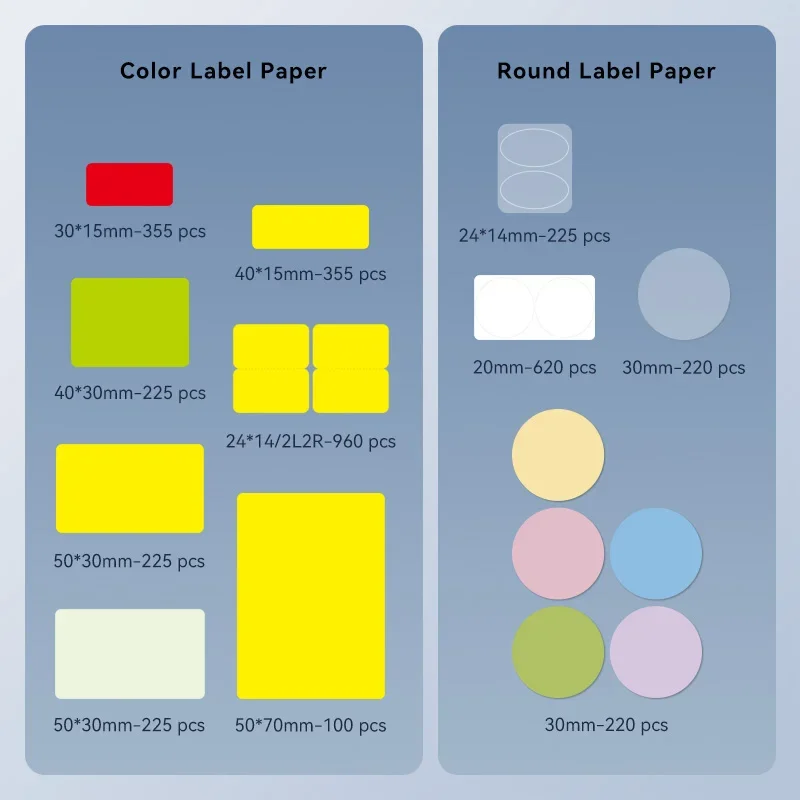 Thermal Transfer Labels for Niimbot M2 Printer Thermal Transfer Ribbon Home Office 20-50mm Width Label Paper Sticker