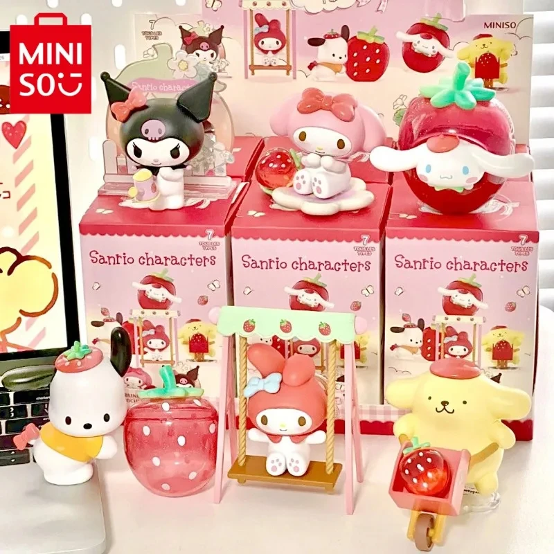 

MINISO NEW Genuine Sanrio Strawberry Manor Series Kawaii Anime Blind Box Trendy Gift Collection Ornaments Figure Children's Toys