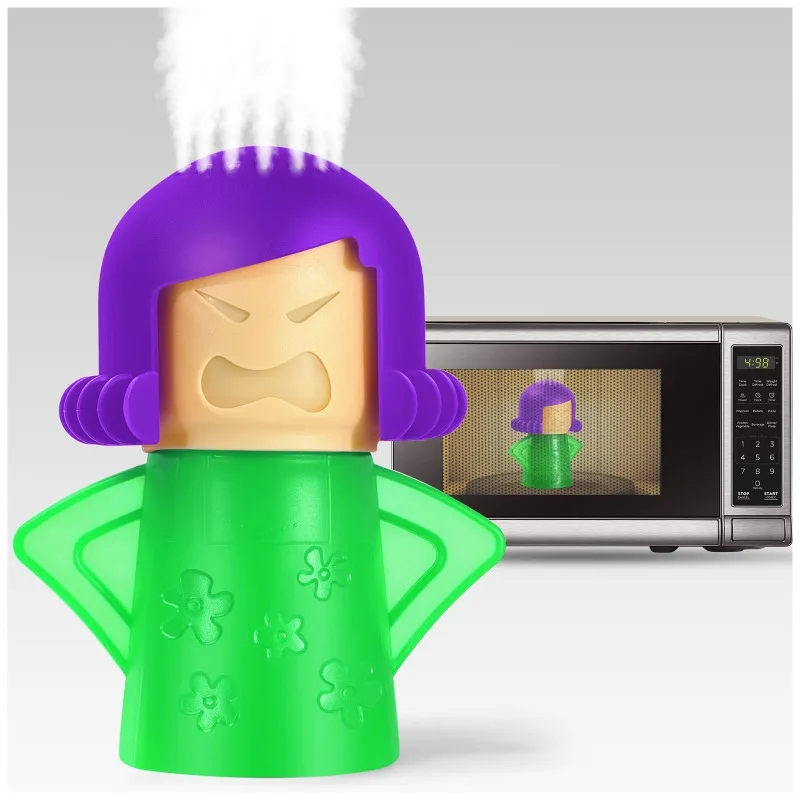 Angry Mama Microwave Cleaner Oven Steam Cleaner Easily Cleans Microwave Appliances for The Kitchen Refrigerator Cleaning Tools