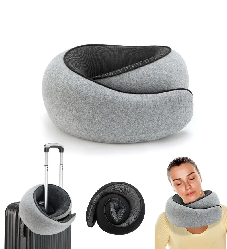 Ergonomic Memory Foam Travel Neck Pillow - Snail Style Supportive Comfort for On-the-Go Rest