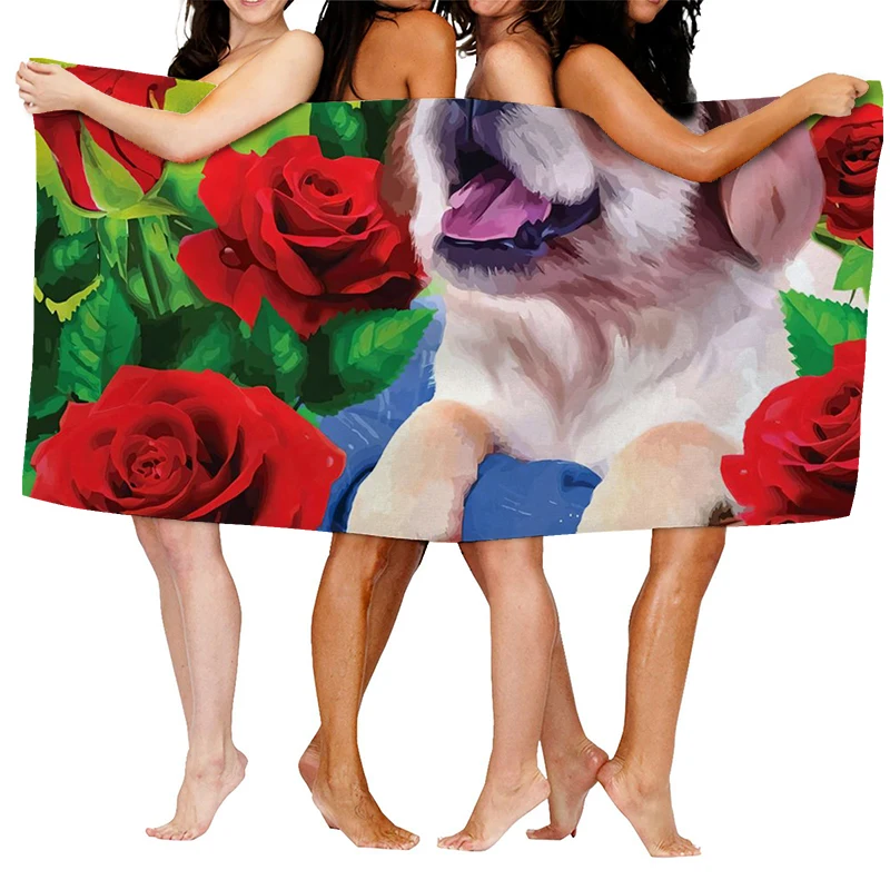Home bath towels for the body towels bathroom quick drying microfiber beach towel Oil painting style man large sports towel 3