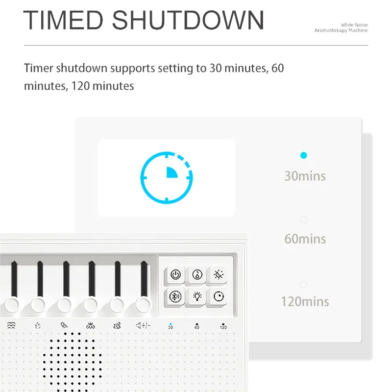 Portable Sleep Aid Bluetooth Speaker White Noise Music Box Soundbar Simulated Flame Humidifier Fragrance Diffuser Sleep Timer