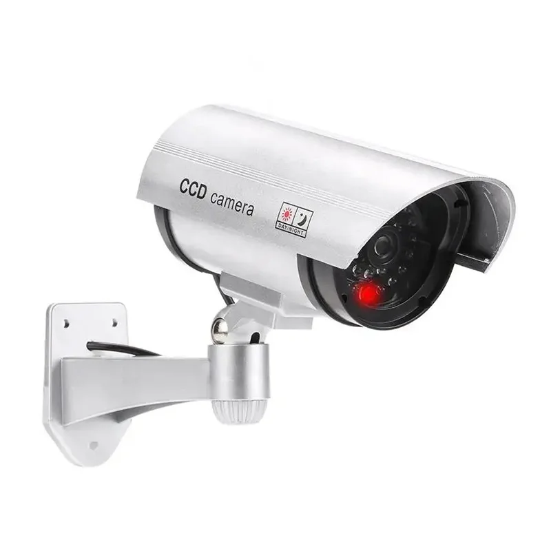 Simulated Security Camera, Indoor and Outdoor Use with Adjustable Mounting, Fake CCTV Cameras for Home & Businesses Featuring Re
