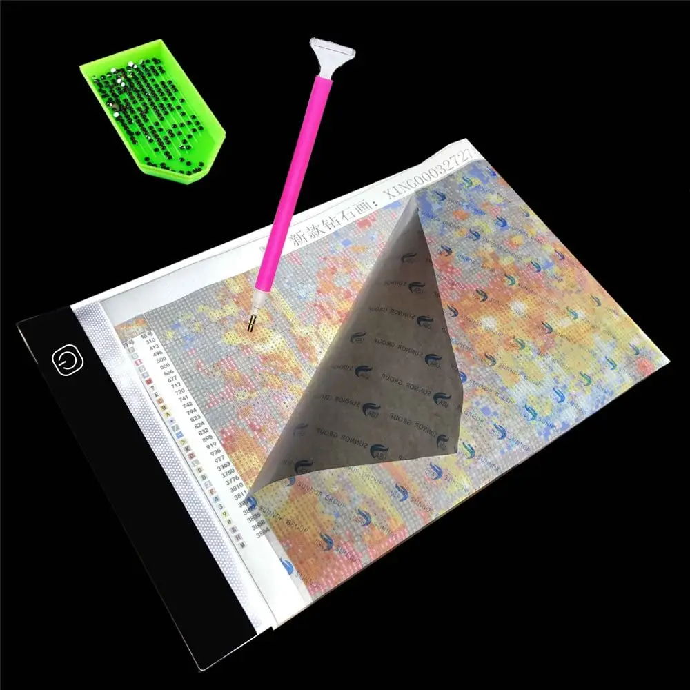 New A3/A4/A5 Three Level Dimmable Led Light Pad Drawing Board Pad Tracing  Light Box Eye Protection Easier for Diamond Painting - AliExpress