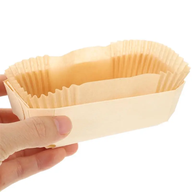 Wooden Box Paper Tray Kitchen Baking Mold Heat-Resistant Cookie Box Disposable Cake Toast Loaf Pan Oil-Proof Kitchen Supply