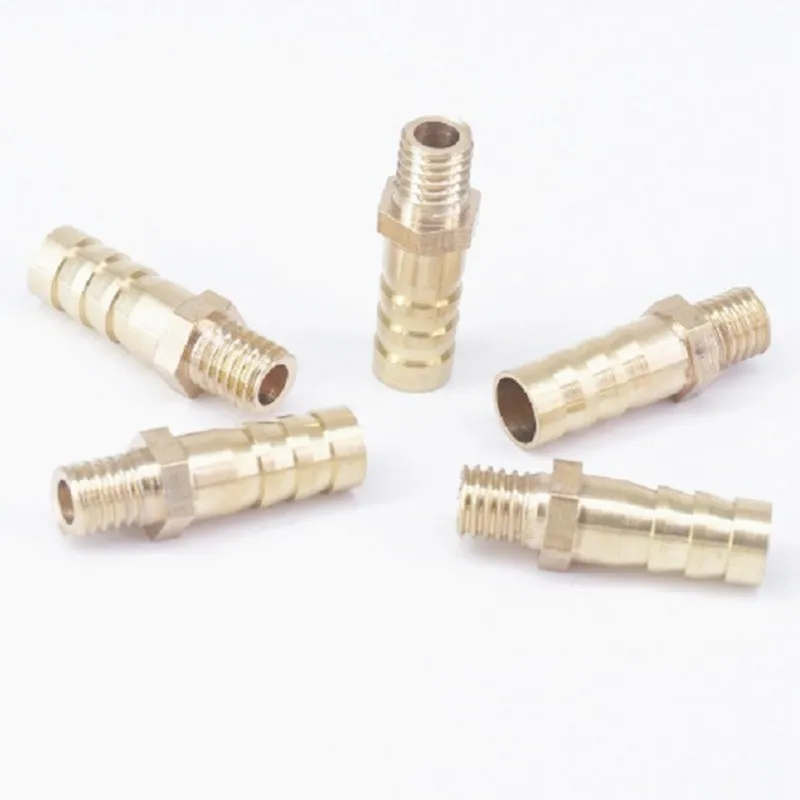 LOT 5 Hose Barb I/D 8mm x M8x1.25mm Metric Male Thread Brass coupler Splicer Connector fitting for Fuel Gas Water