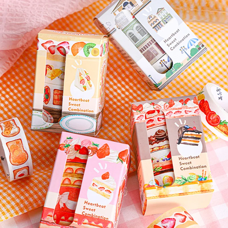 2Style 2Rolls/bag Heartwarming Sweet Combination Series Tape Set Handbook Material Tape DIY Calendar Photo Frame 2