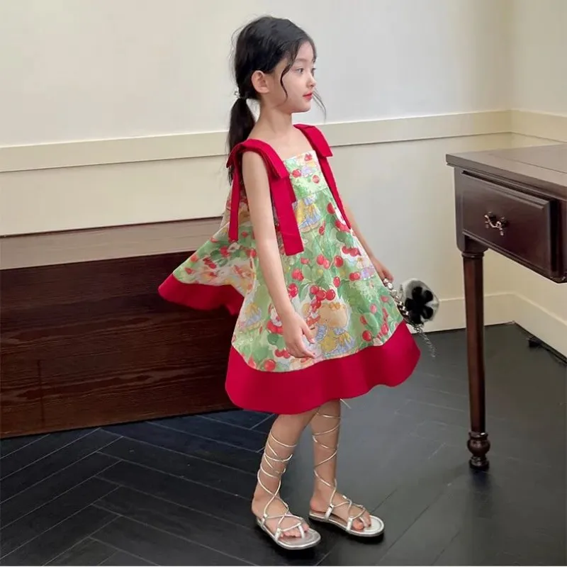 Kids Girls' Dress Summer Strap Tank Top Dress Children's Baby Knee Over Summer