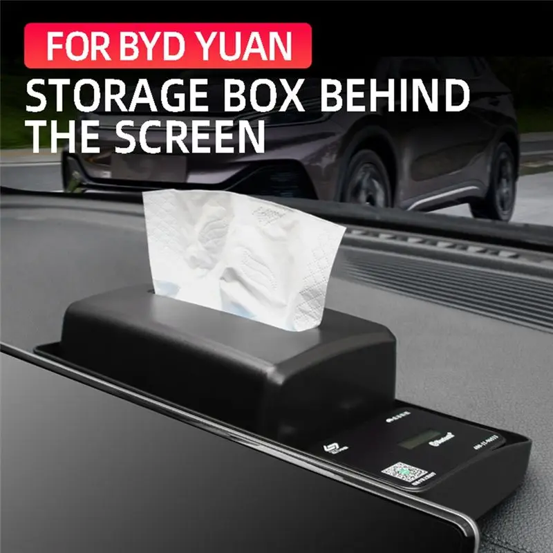 A73Q-자동차 네비게이션 화면 후면 보관함 티슈 박스 정리함 부품 액세서리 BYD Atto 3 Yuan Plus 2022 2023