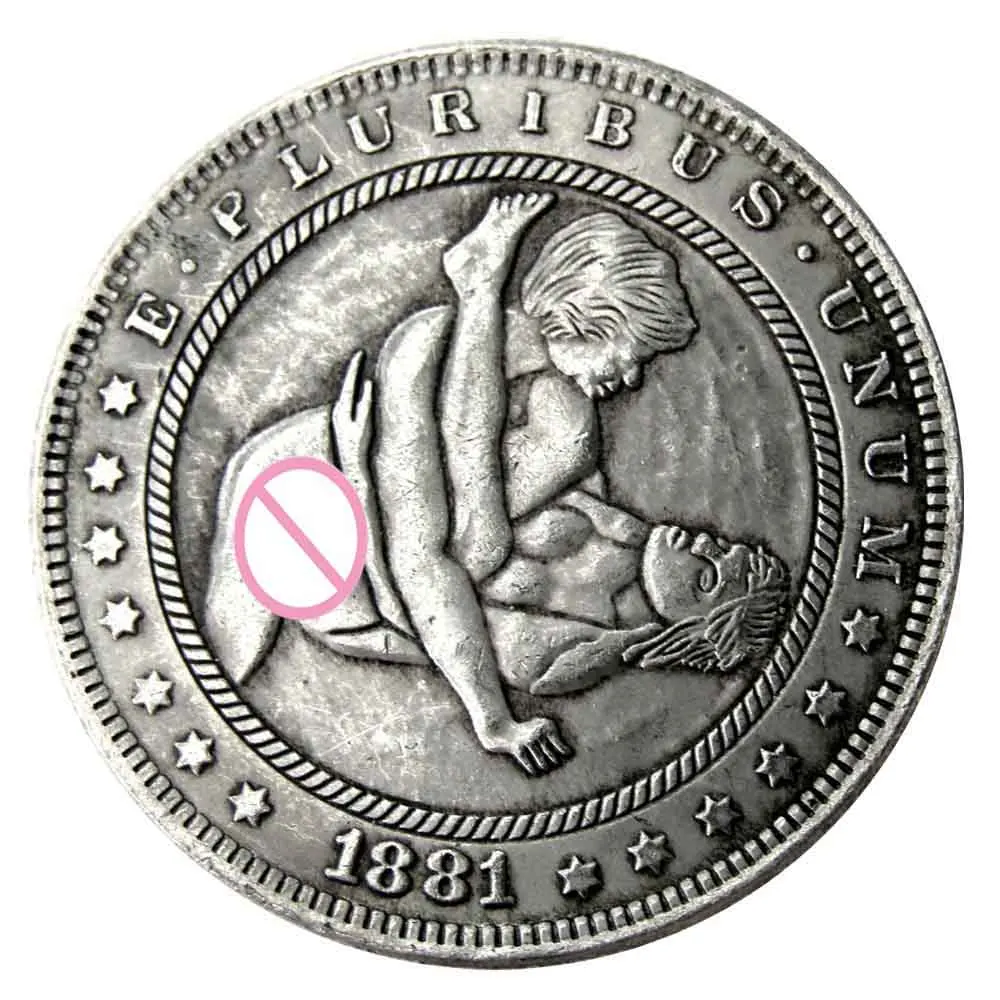 로맨틱 포옹 러브 펀 코인 호보 니켈 코인, 행운의 코인 커플 코인 챌린지 코인 모건 아트 코인, 참신한 선물-Freehip.co.kr