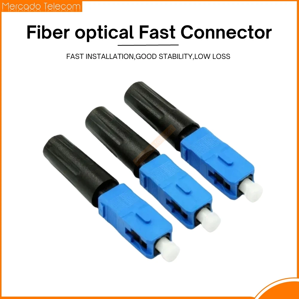 Free shipping 100pcs FTTH SC UPC 3M Type single-mode fiber optic quick connector SC FTTH Fiber Fast Connector SC PC Connector