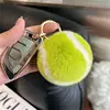 Plush Tennis Keychains For Backpacks Cute Soft Tennis Ball Pendant Tennis Key Chain Fuzzy Keychain Unique Tennis Ornament 4
