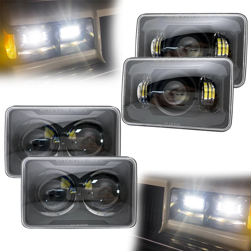 Per H4656 H4651 H4652 H4666 4X6 Fari A Led Hi/Lo Beamh6545 Per Freightliner Peterbilt Kenworth Oldsmobile Cutlass Trucks.