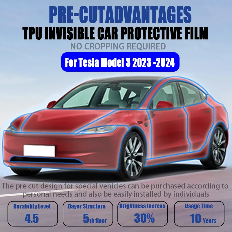 

Защитная пленка для ТПУ Tesla Model 3 2023 2024 PPF
