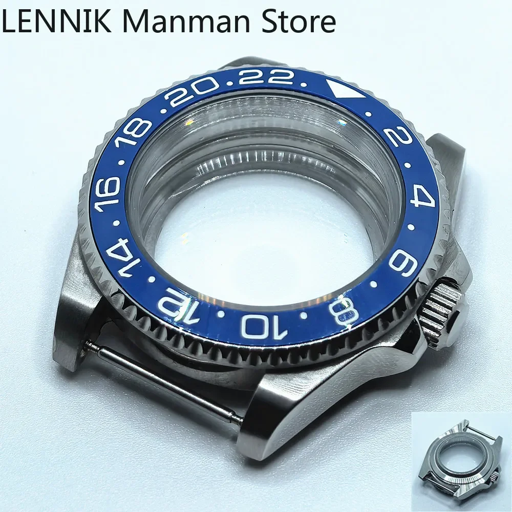 40mm Black PVD Watch Case with Transparent Back Glass
